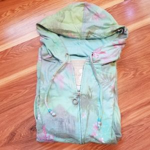 Womens zip-up short sleeve hoodie